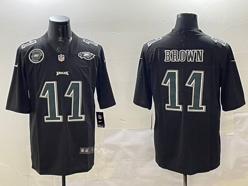 Men Philadelphia Eagles #11 Brown Black 2025 Nike Vapor Limited NFL Jersey style 35->philadelphia eagles->NFL Jersey